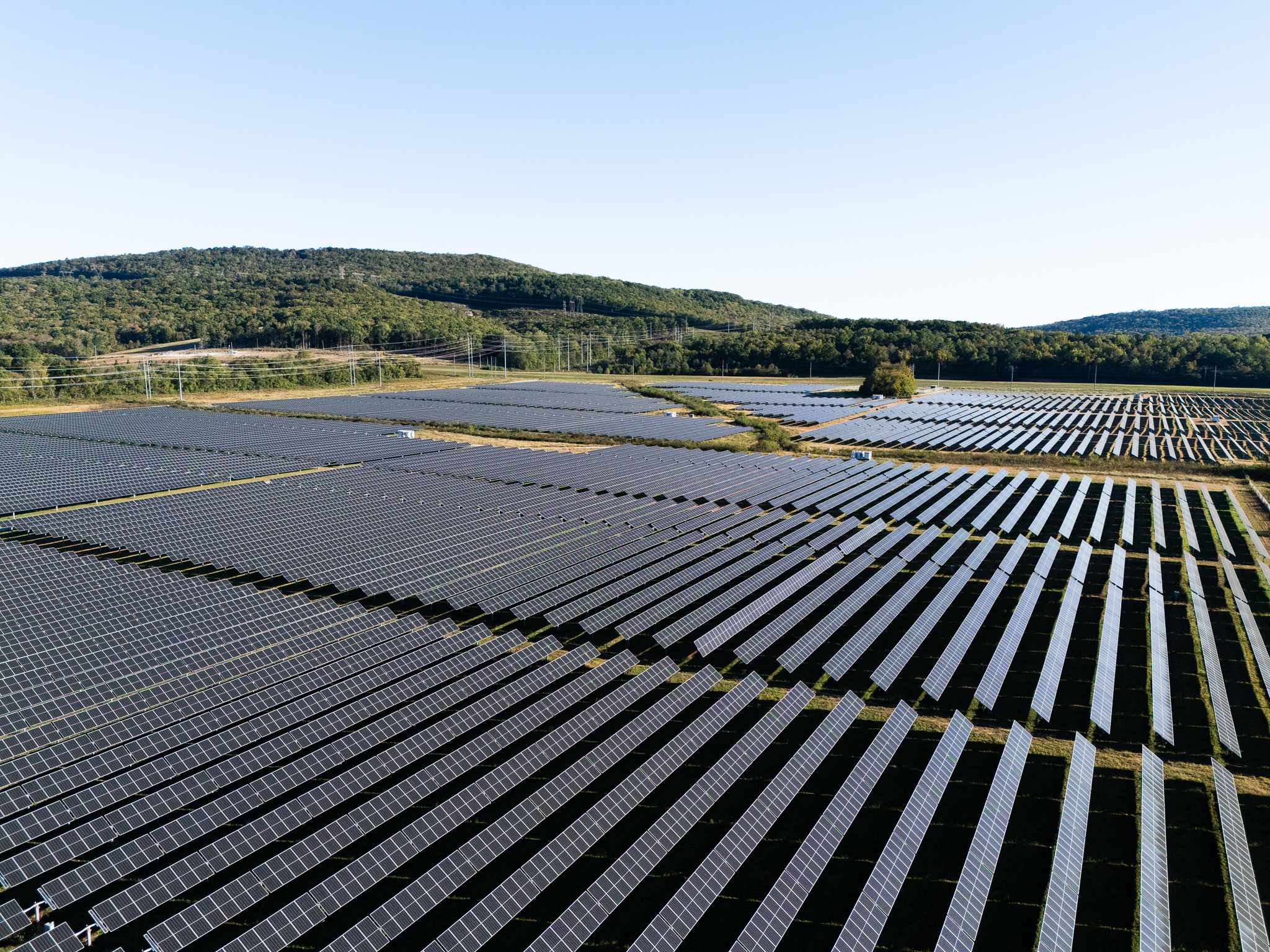 An aerial shot of a large solar panel array at Toyota in Alabama,An aerial shot of a large solar panel array at Toyota in Alabama