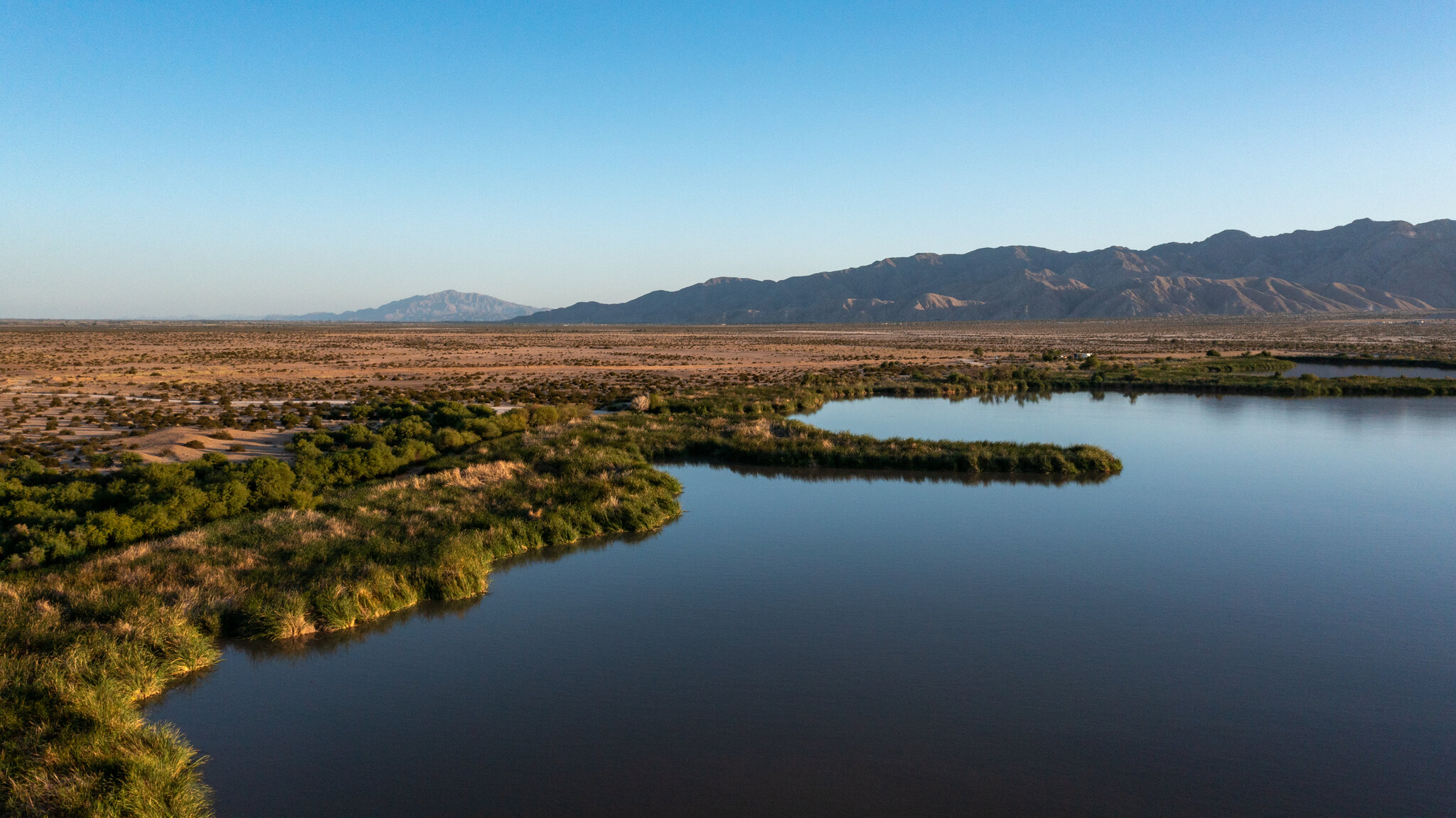 Elevated picture of the wetlands of Hardy River,